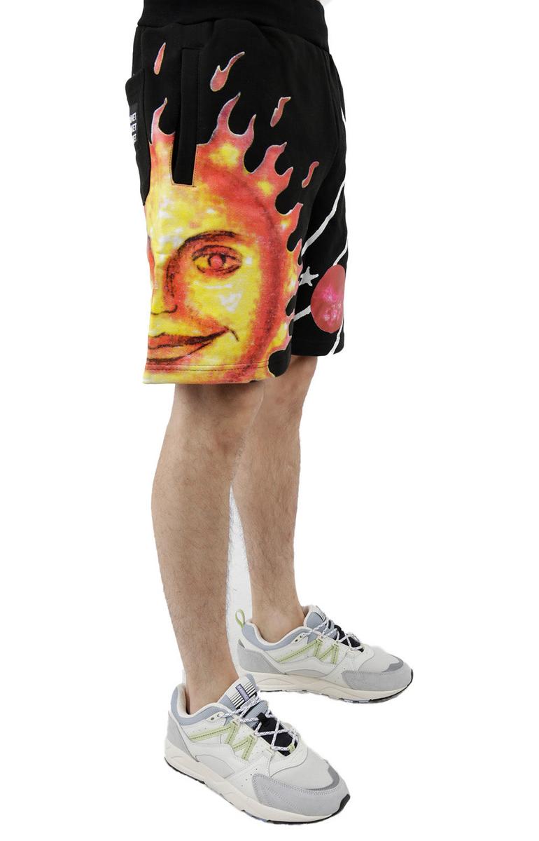 Stylish Market Solar System AOP Black Sweatshorts