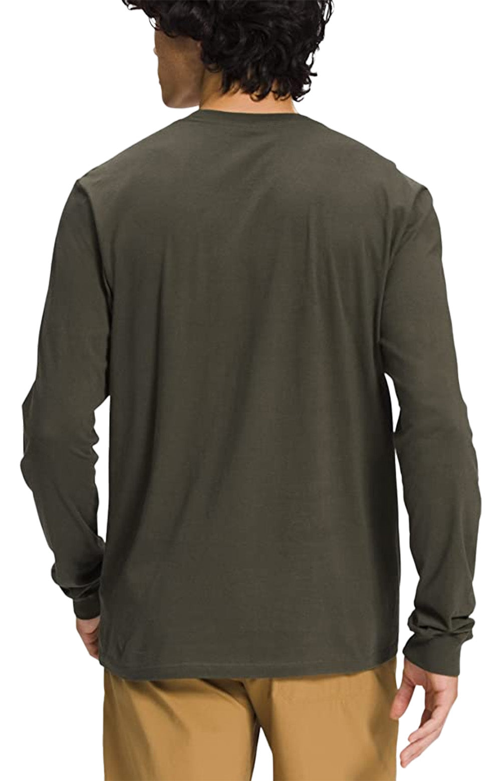 The North Face Half Dome Long Sleeve Tee in Stunning New Taupe Green/TNF White