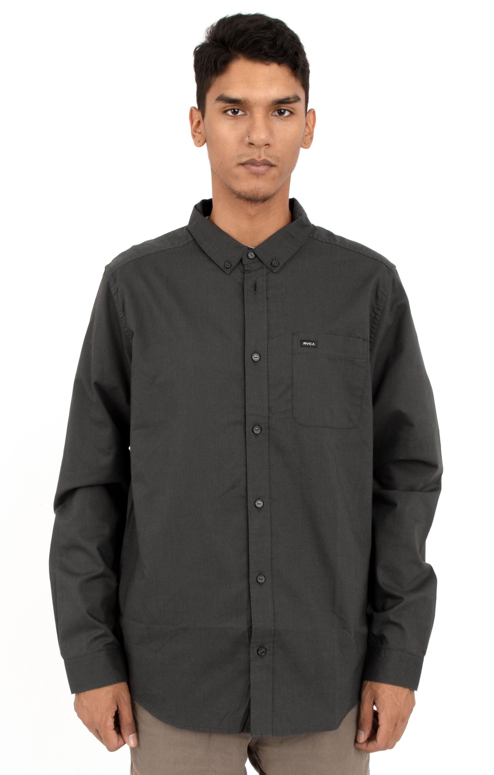Irresistible Pirate Black That'll Do Oxford Long Sleeve Button-Up Shirt