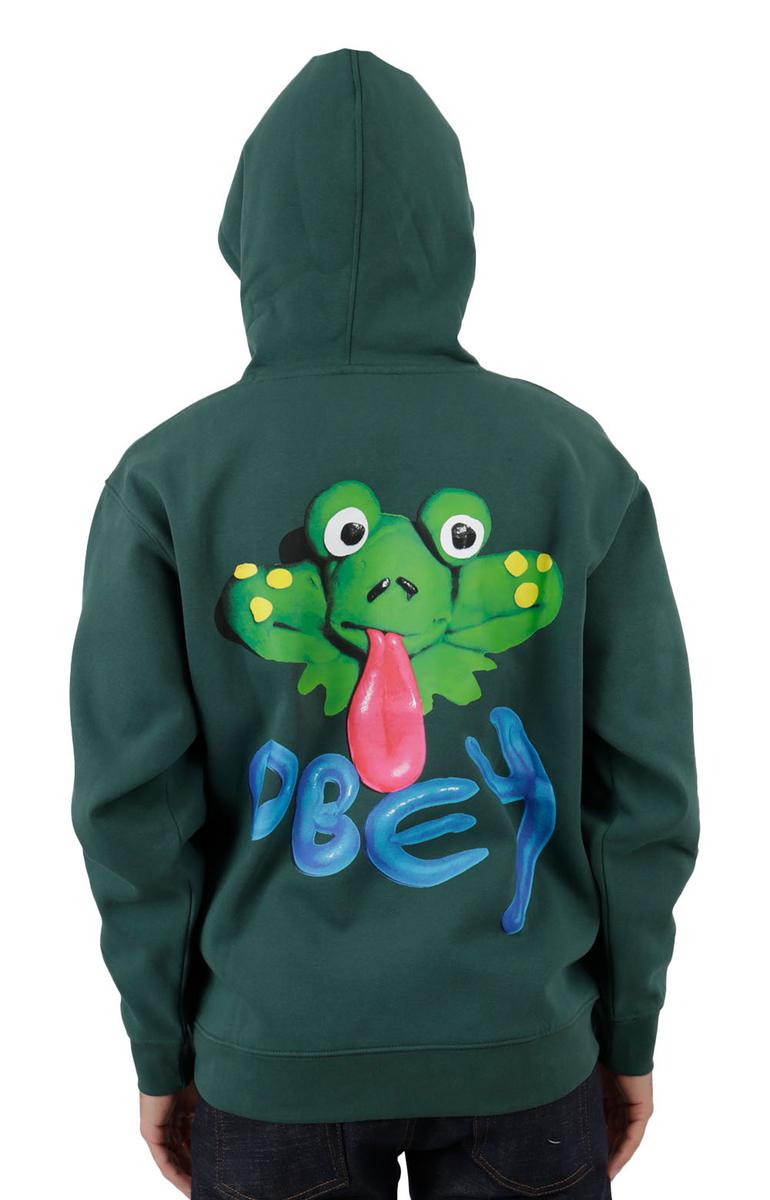 OBEY's Stunning Dark Cedar Frog Design Pullover Hoodie