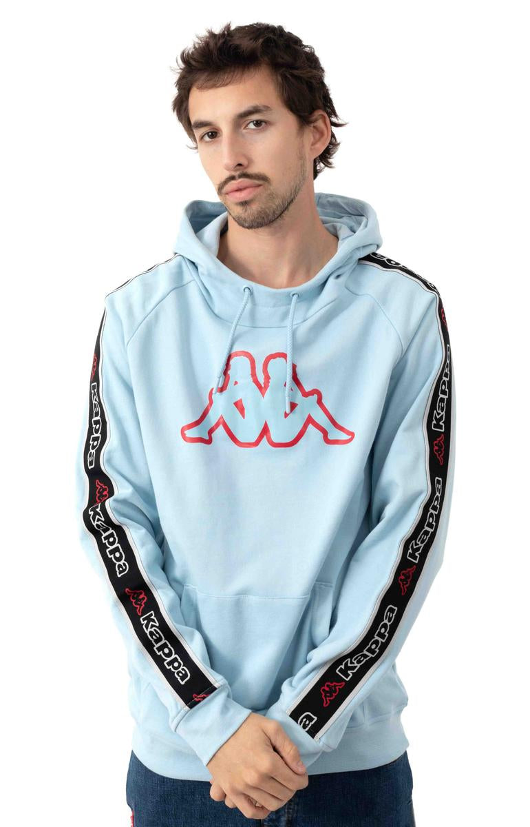 Kappa Men's Stunning Blue Dream Logo Tape Hooded Pullover
