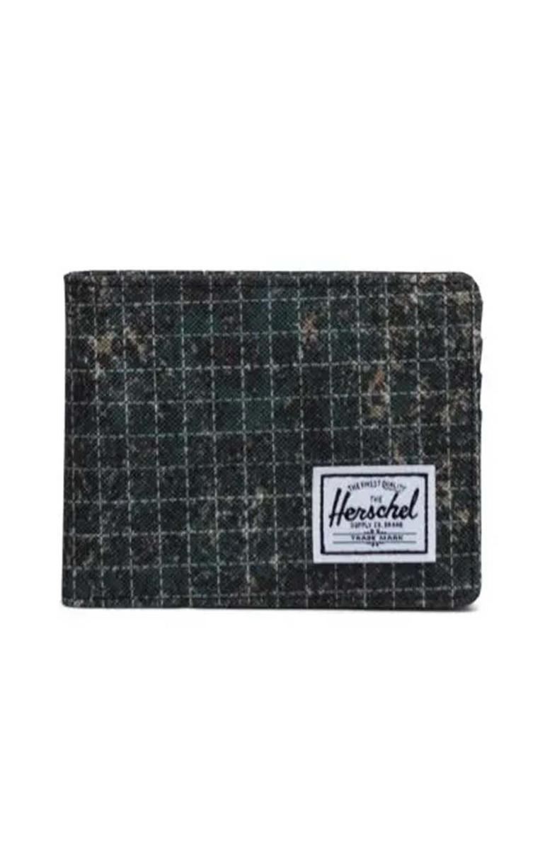 Herschel's Eco-Friendly Roy Wallet: Stylish Forest Grid Design