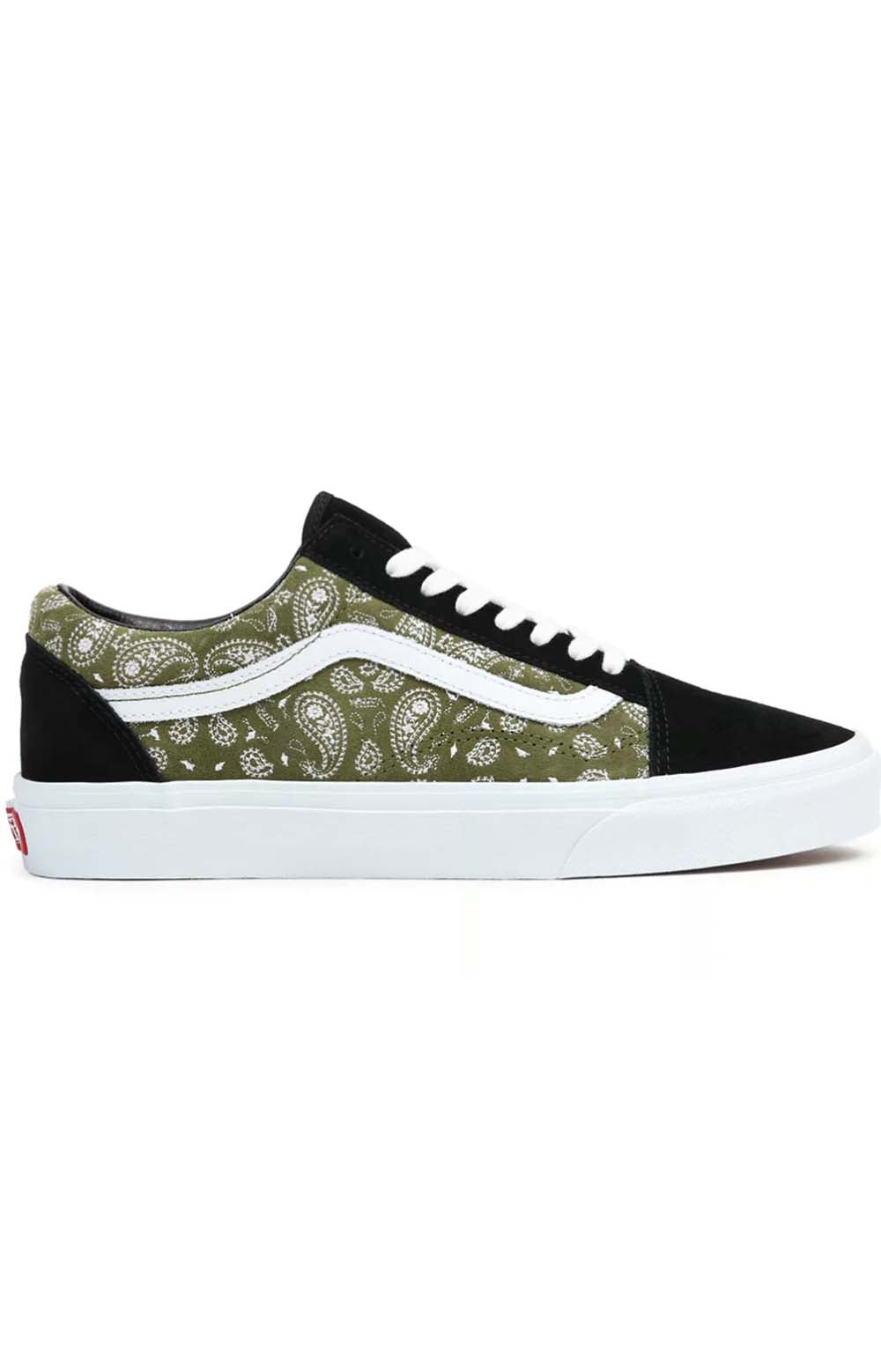 JMIBKO's Stunning Paisley Suede Old Skool Shoes - Black/Olive