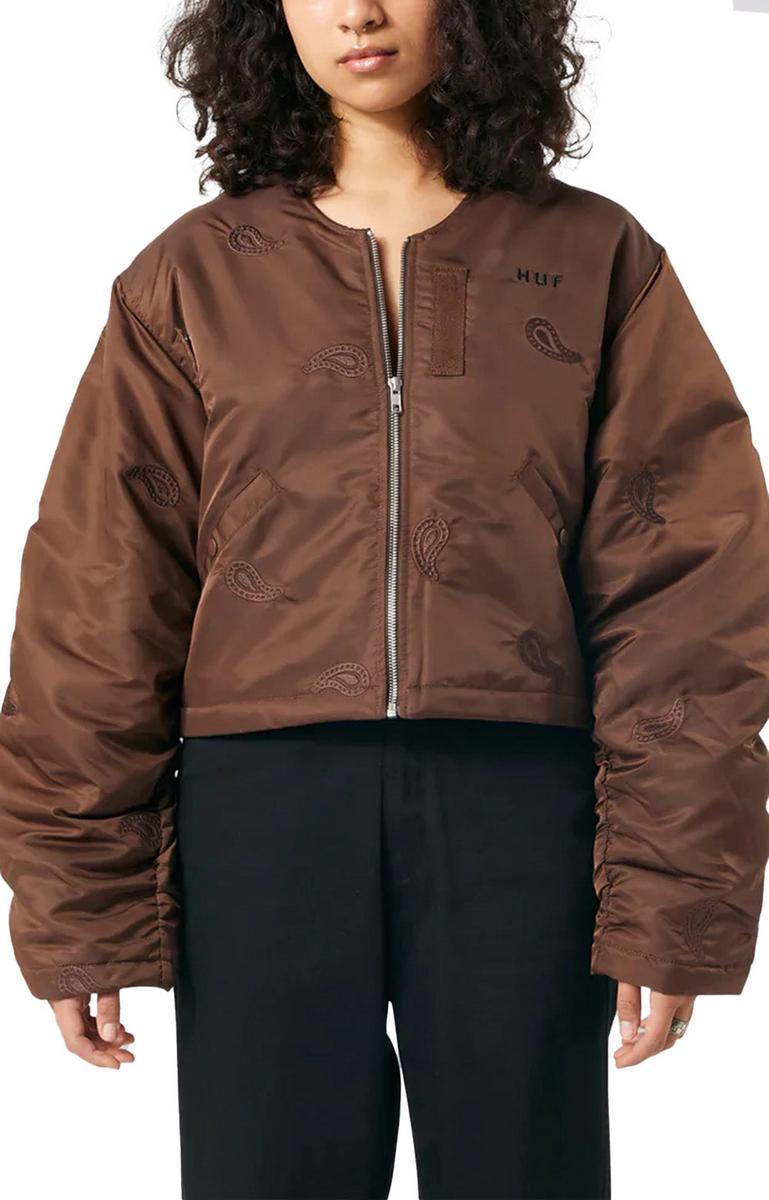 Stunning Paisley Print Satin Crop Bomber Jacket - A Must-Have!