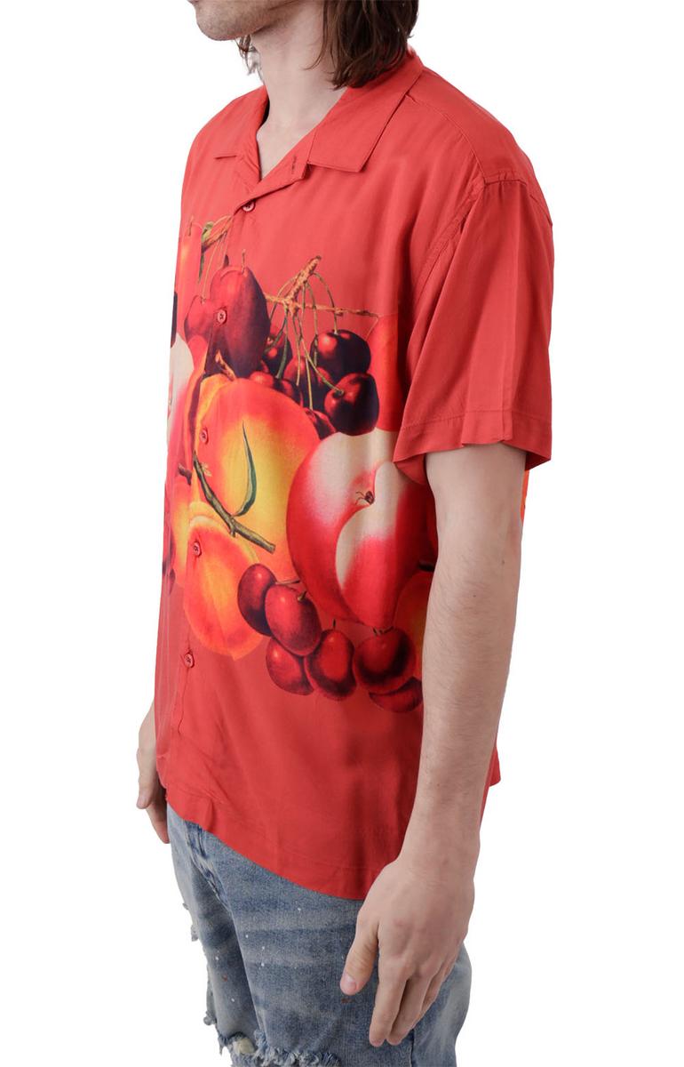 Gorgeous Fruit Bowl Woven Button - Up Shirt in Ginger Biscuit Multi