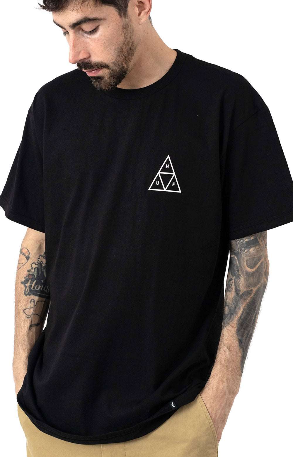 Huf's Stunning Triple Triangle Tee in Onyx Black - Grab Yours Now!