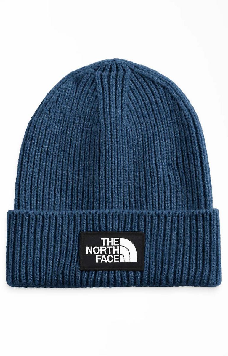 The North Face Shady Blue Rib-Knit Logo Box Cuffed Beanie: A Must-Have Hat!