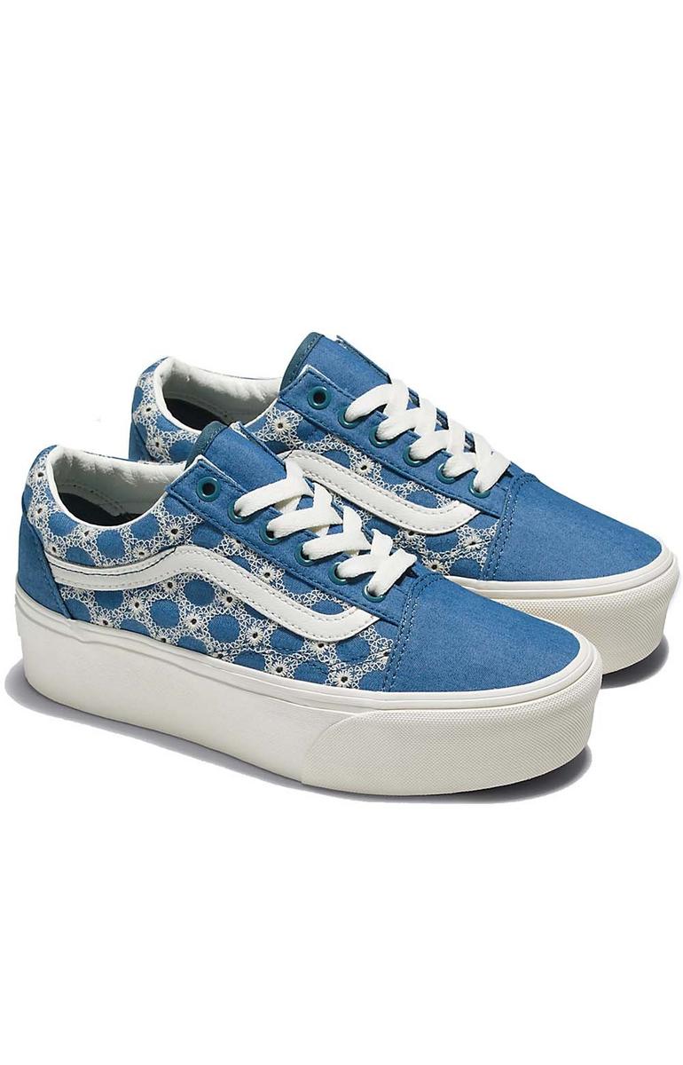 Stunning Blue Denim Mix Old Skool Stackform Shoes - A Must-Have!