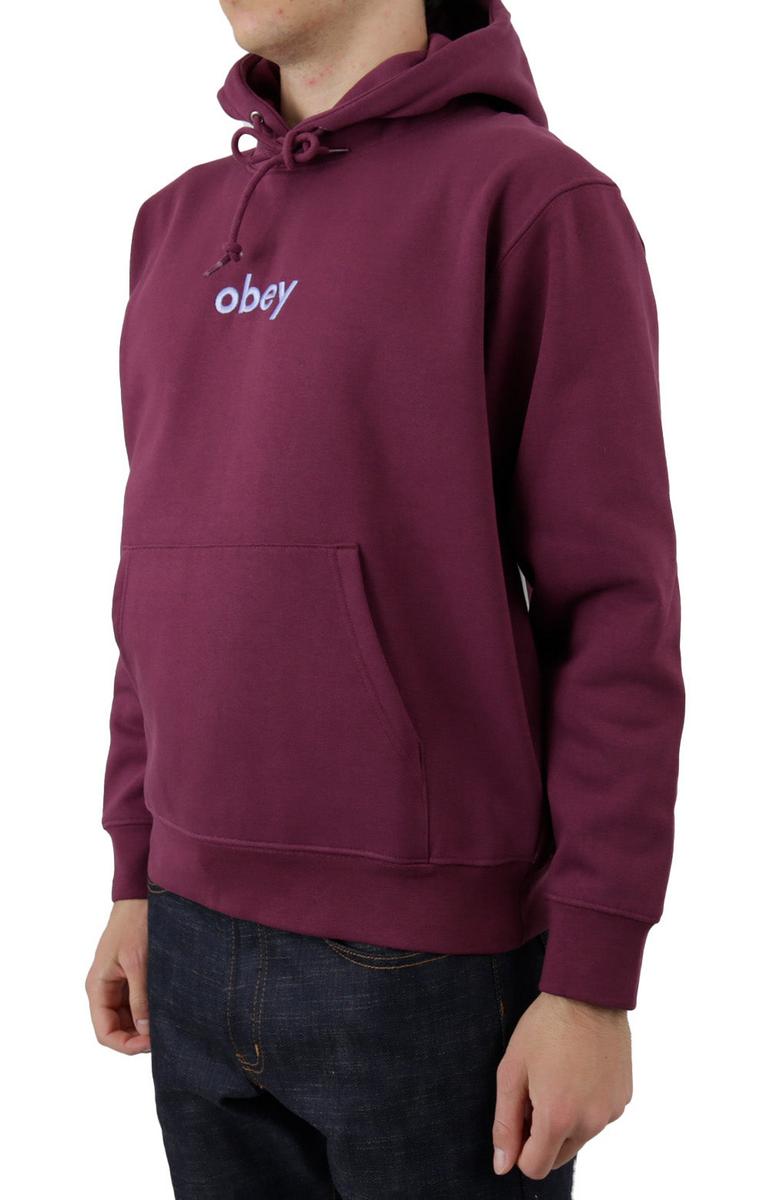Obey Beetroot Fleece Logo Embroidered Hoodie - A Fashion Statement!
