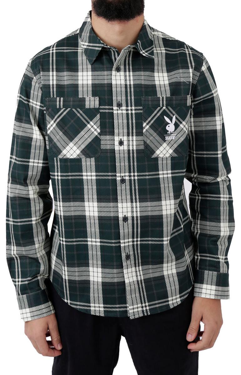HUF x Playboy 'After Hours' Monarch Black Button - Up Flannel Shirt