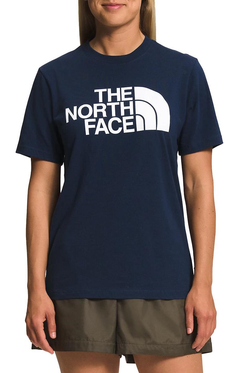 The North Face Women's Summit Navy & TNF White Half Dome Tee - A Must-Have for Outdoor Enthusiasts