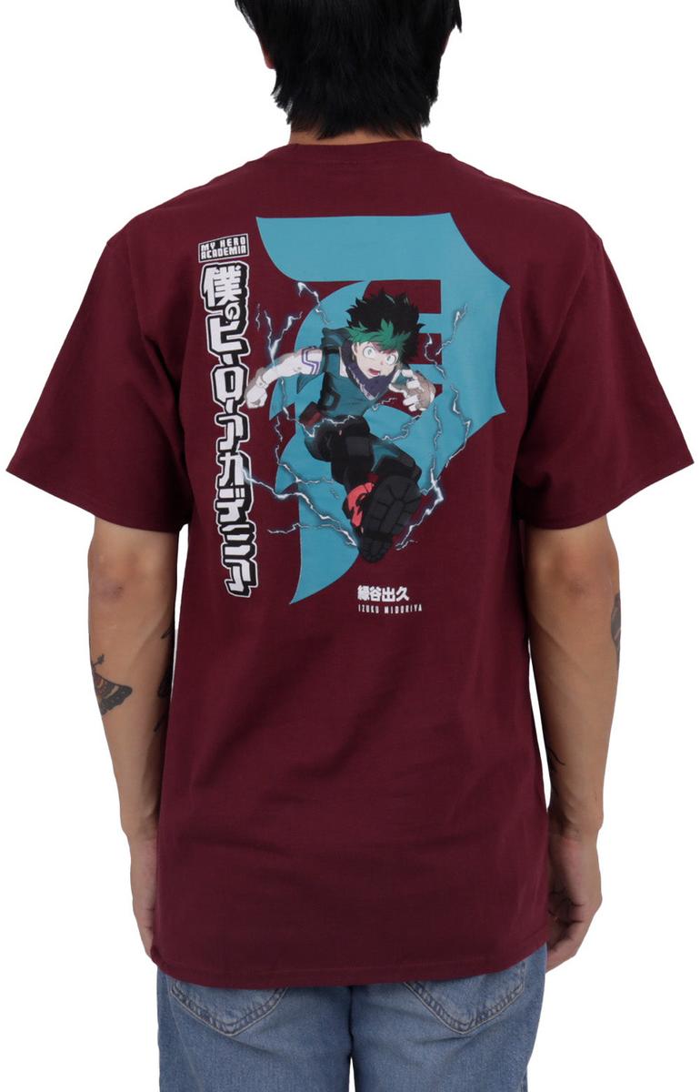 Don't Miss! Primitive x My Hero Academia Izuku Midoriya Burgundy Tee - Dirty P Edition