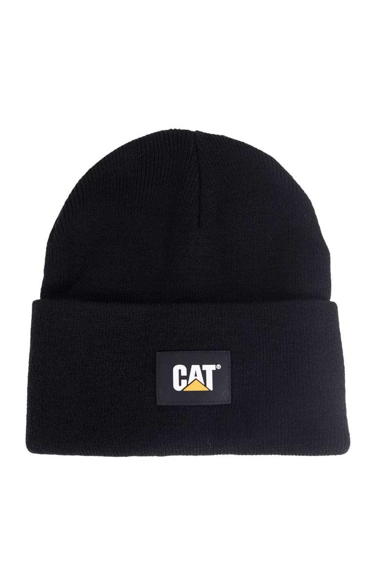 Caterpillar's Stunning Black Cat Label Cuffed Beanie - Grab Yours Now!