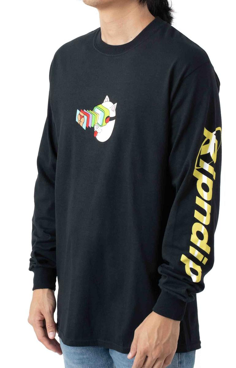 Stylish Virtual Nermality Black Long Sleeve Shirt
