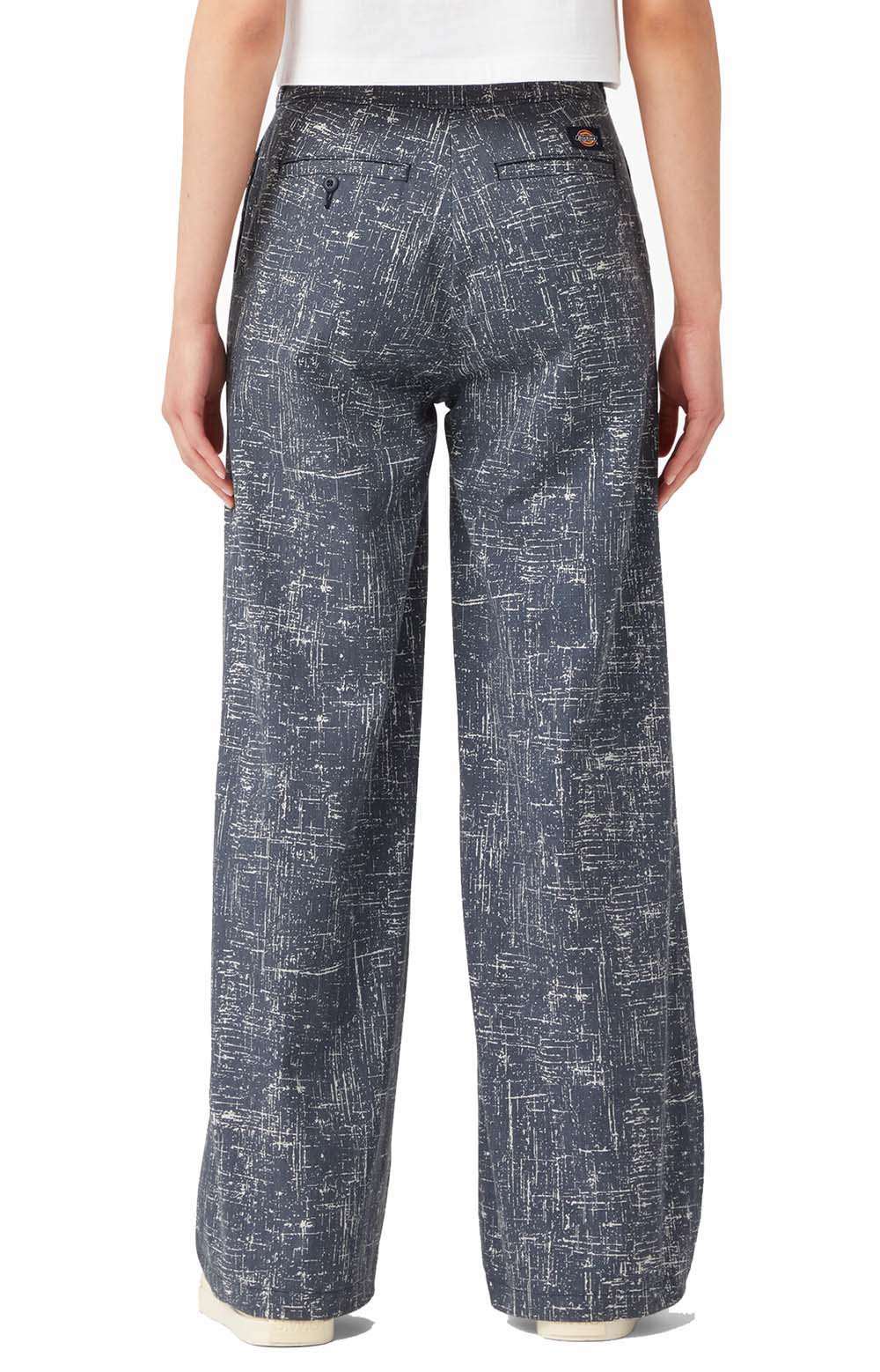 Dickies Women's FP901R2A Wide Leg Rinsed Navy Crosshatch Work Pants - A Retro-Inspired Modern Classic!