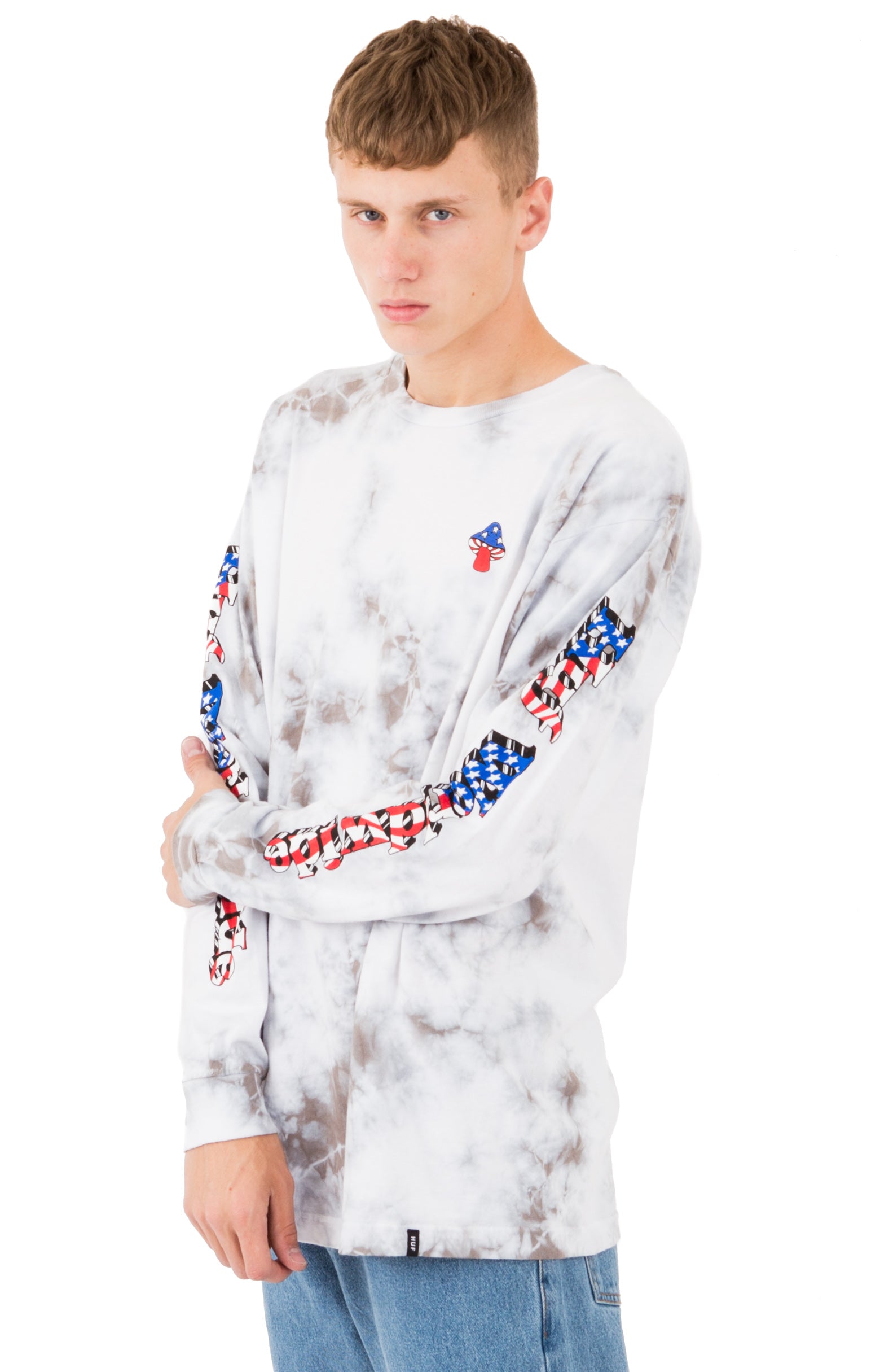 Stunning Star Spangled Bummer Long-Sleeve White Shirt