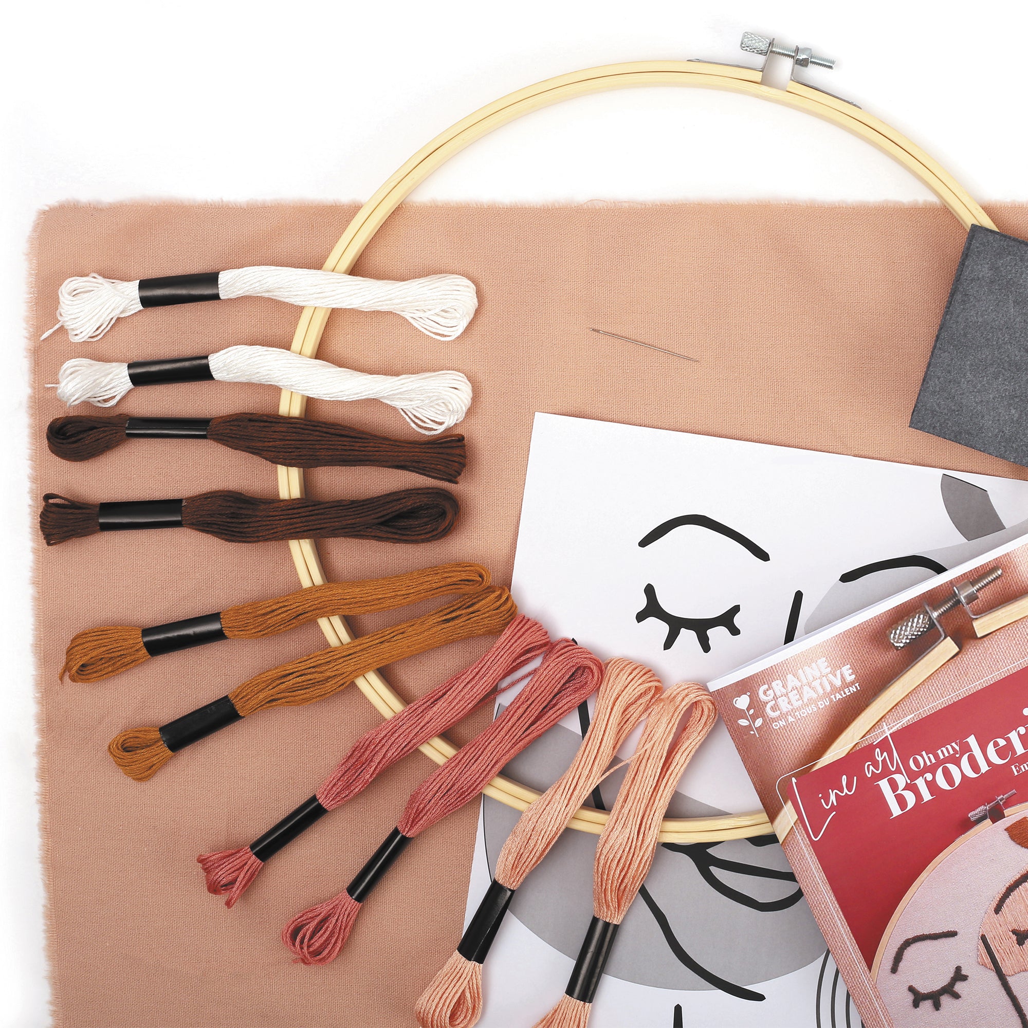 Enchanting DIY Line Art Face Embroidery Kit