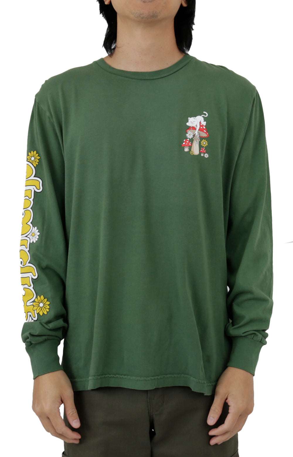Gorgeous Olive Caterpillar Garden Long-Sleeve Shirt