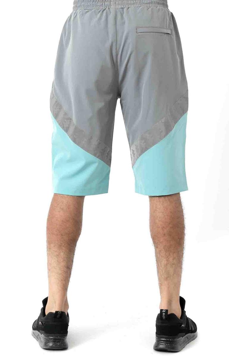 Kappa Men's Stylish Grey/Green Aqua 222 Banda Amaruc Stretch Shorts