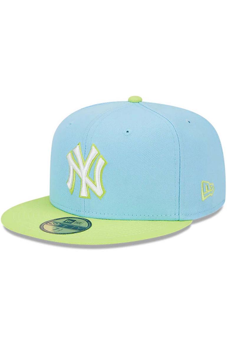 NY Yankees Stunning Fitted Cap in Powder Blue & Cyber Green - Grab Yours Now!