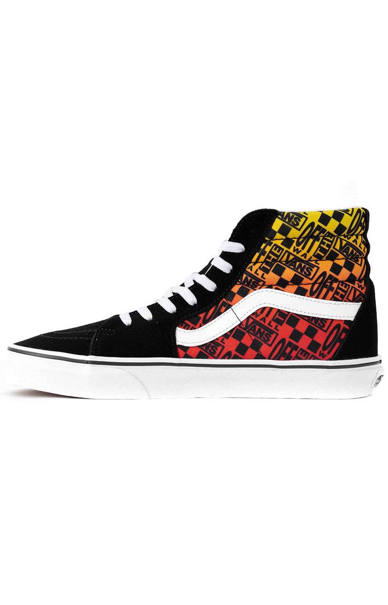 Vans Stunning Logo Flame High-Top Skate Shoes - Black/True White