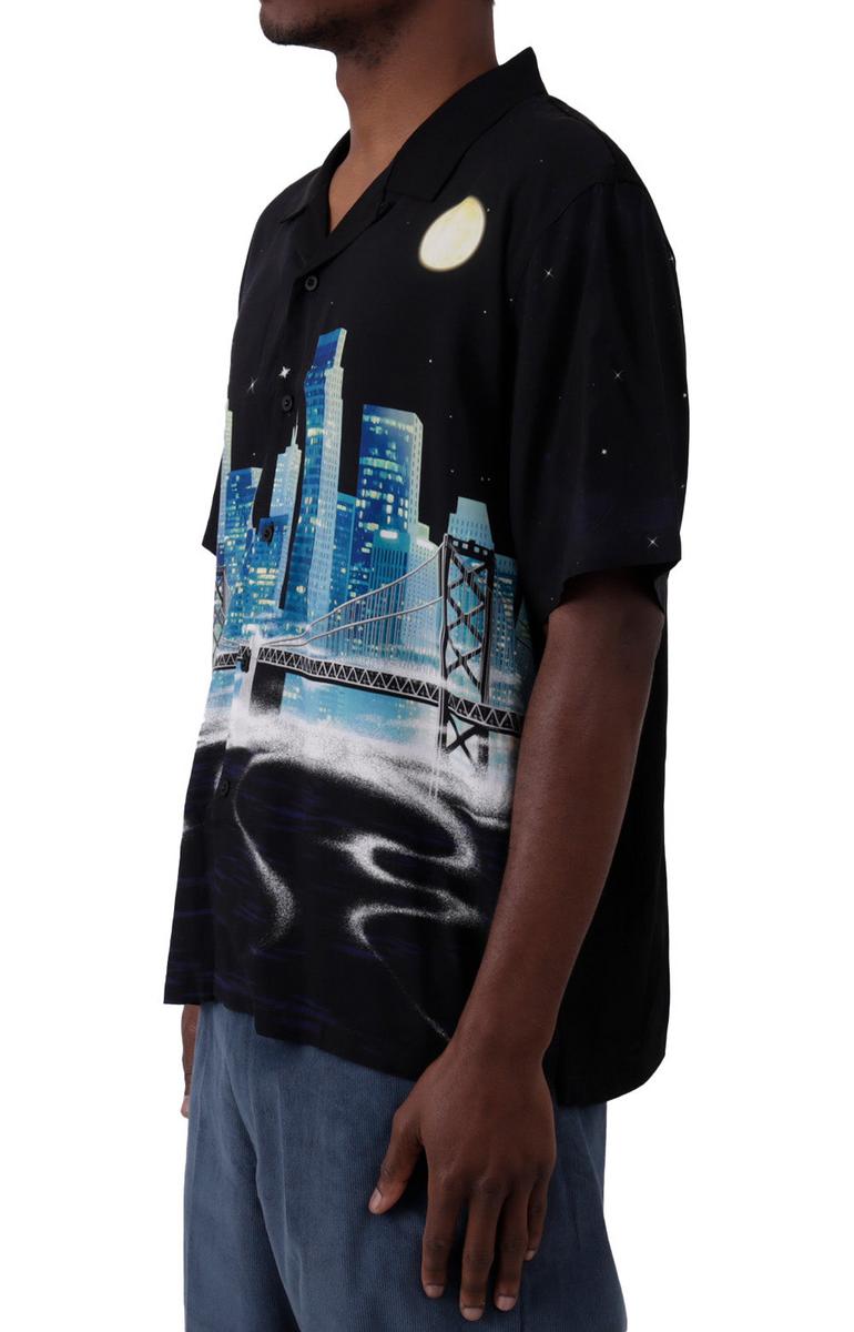 Irresistible NYC-Inspired Short Sleeve Rayon Button-Up Shirt