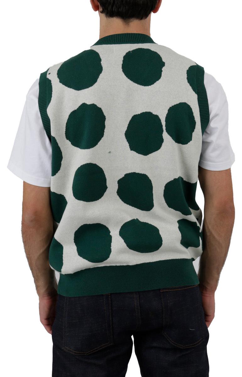 Stylish Patterned Cotton Sweater Vest - Natural Multi Delight