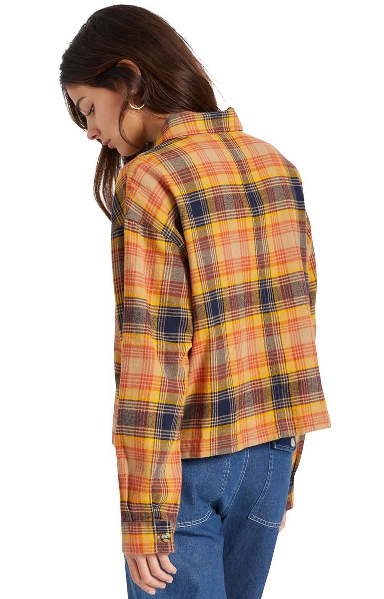 Bowery Women's Navy Long Sleeve Organic Cotton Flannel - Irresistible Style!