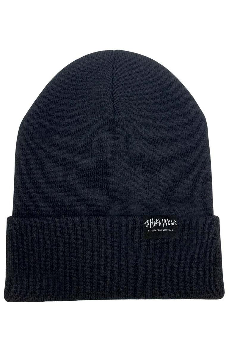 Shaka Wear's Stunning Black Logo Knit Beanie - Grab Yours Now!