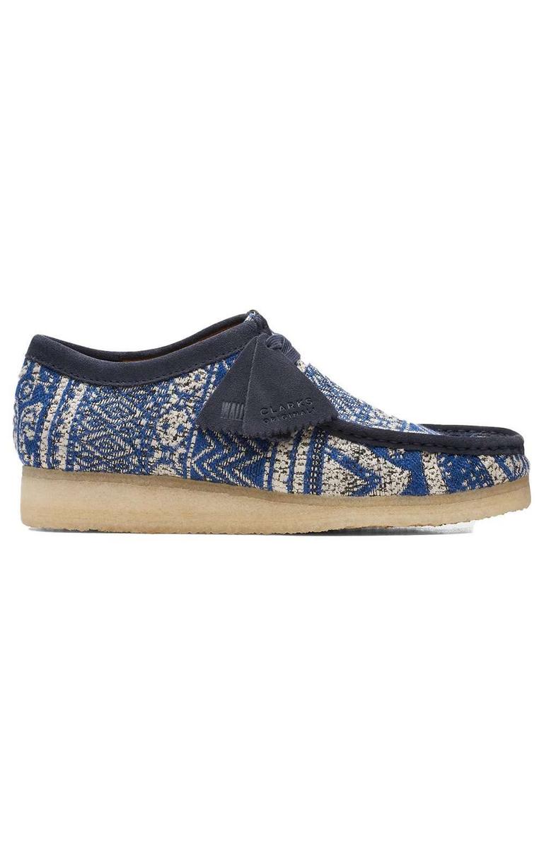 Stylish Blue Fabric Wallabee Boots by Clarks