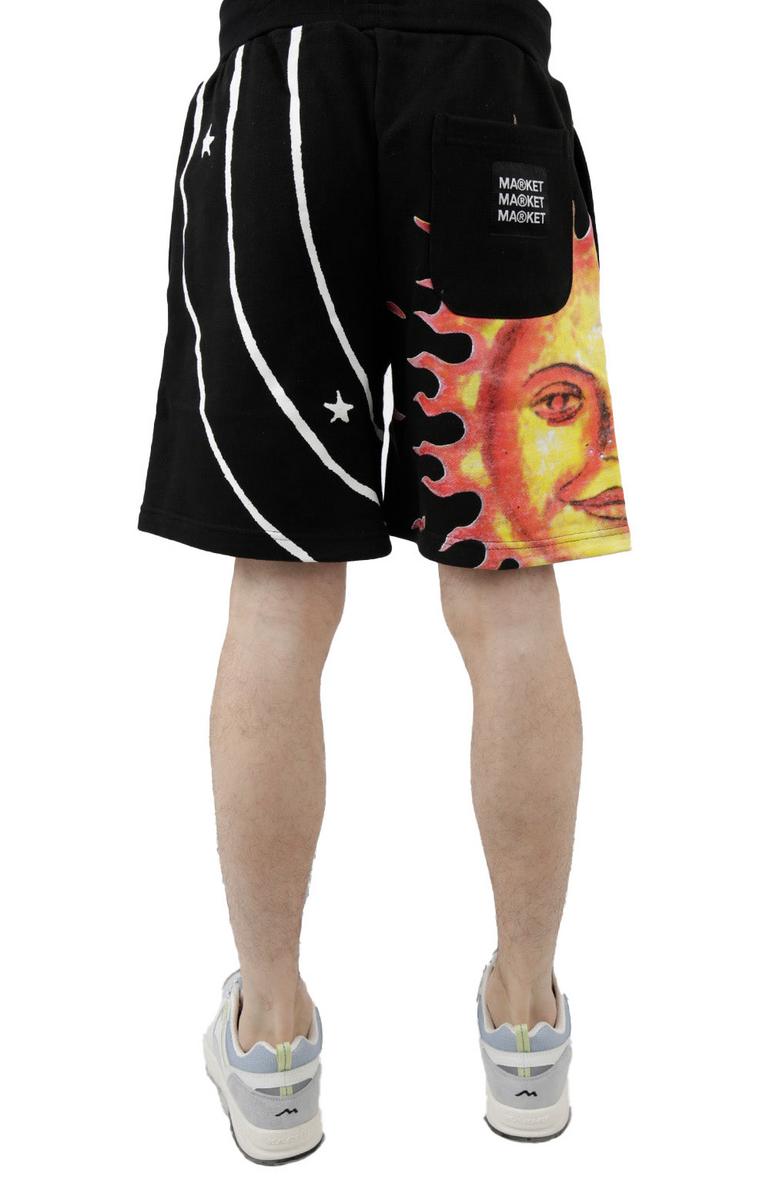 Stylish Market Solar System AOP Black Sweatshorts