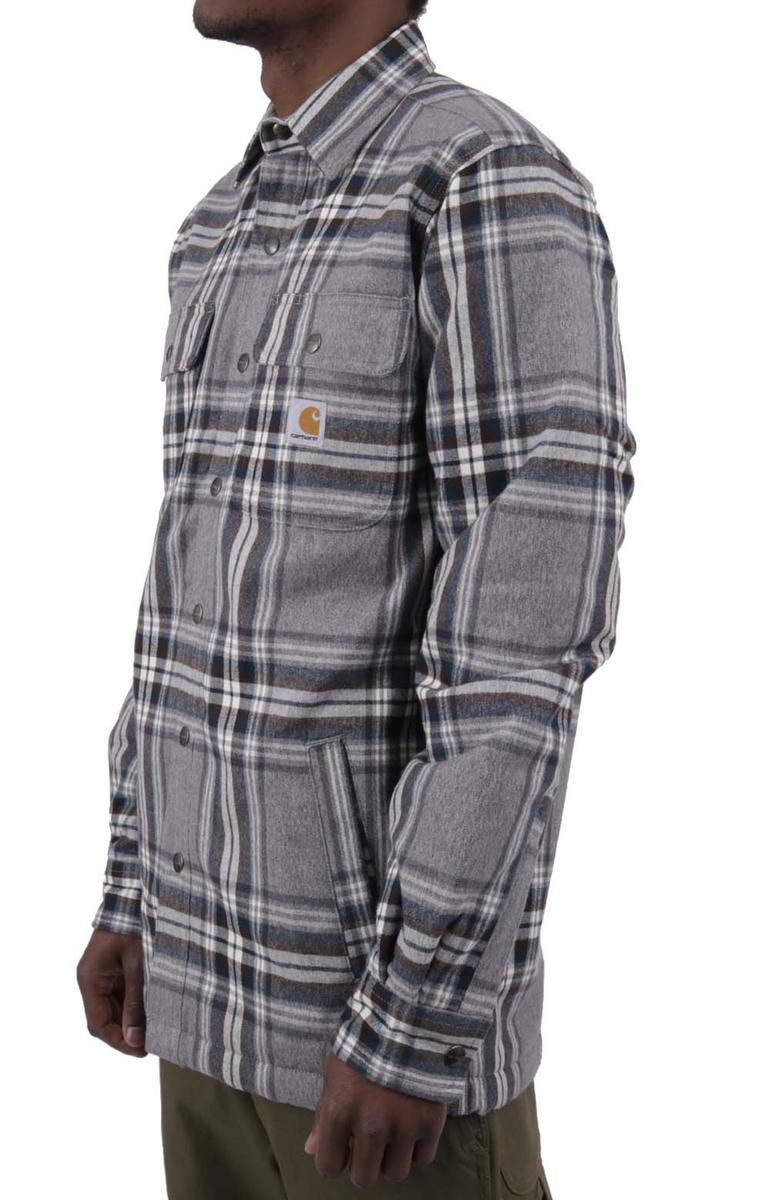 Carhartt's Cozy Asphalt Relaxed Fit Flannel Sherpa Lined Shirt Jacket