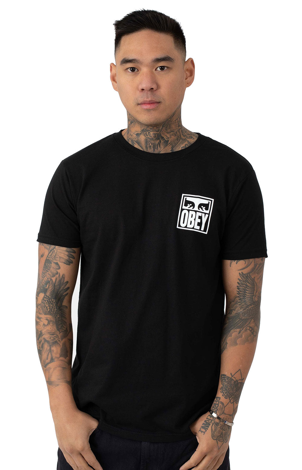 Stunning Obey Vision Graphic Tee in Sleek Black