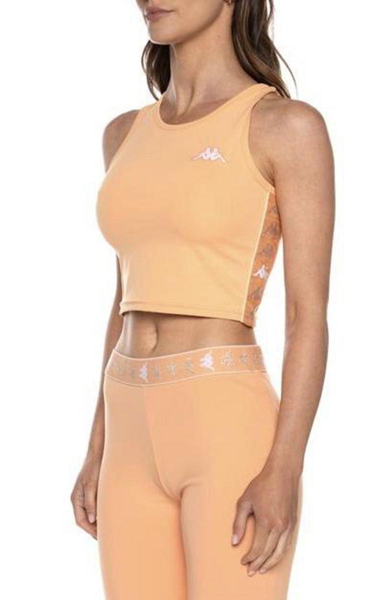 Kappa's Stunning Peach/White/Pink Banda Avtan Crop Tank