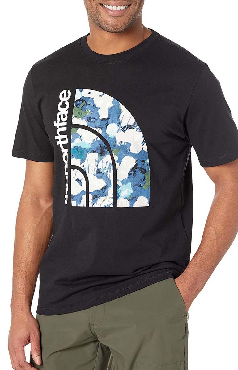 The North Face Jumbo Half Dome T-Shirt - Stunning Black/Navy Abstract Floral Print