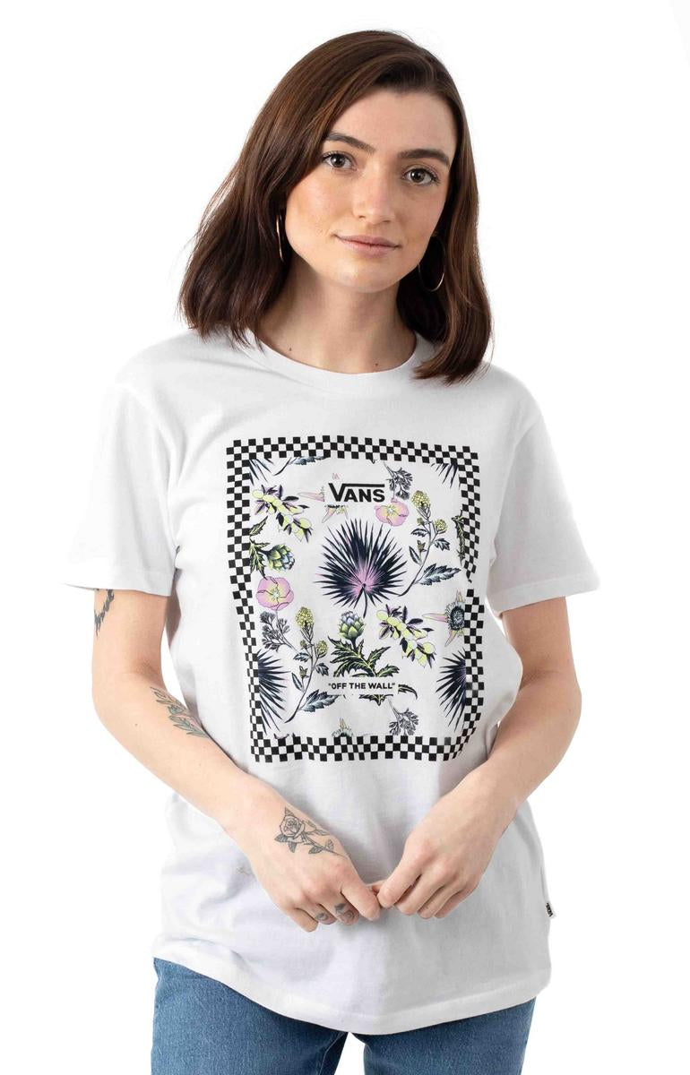 Stylish Vans Women's White Border Floral T-Shirt