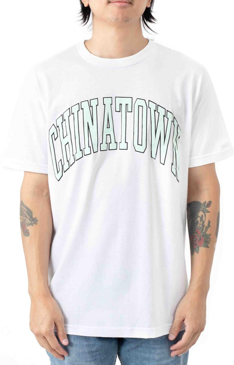 Chinatown Seafoam Puff Arc T-Shirt - Crisp White