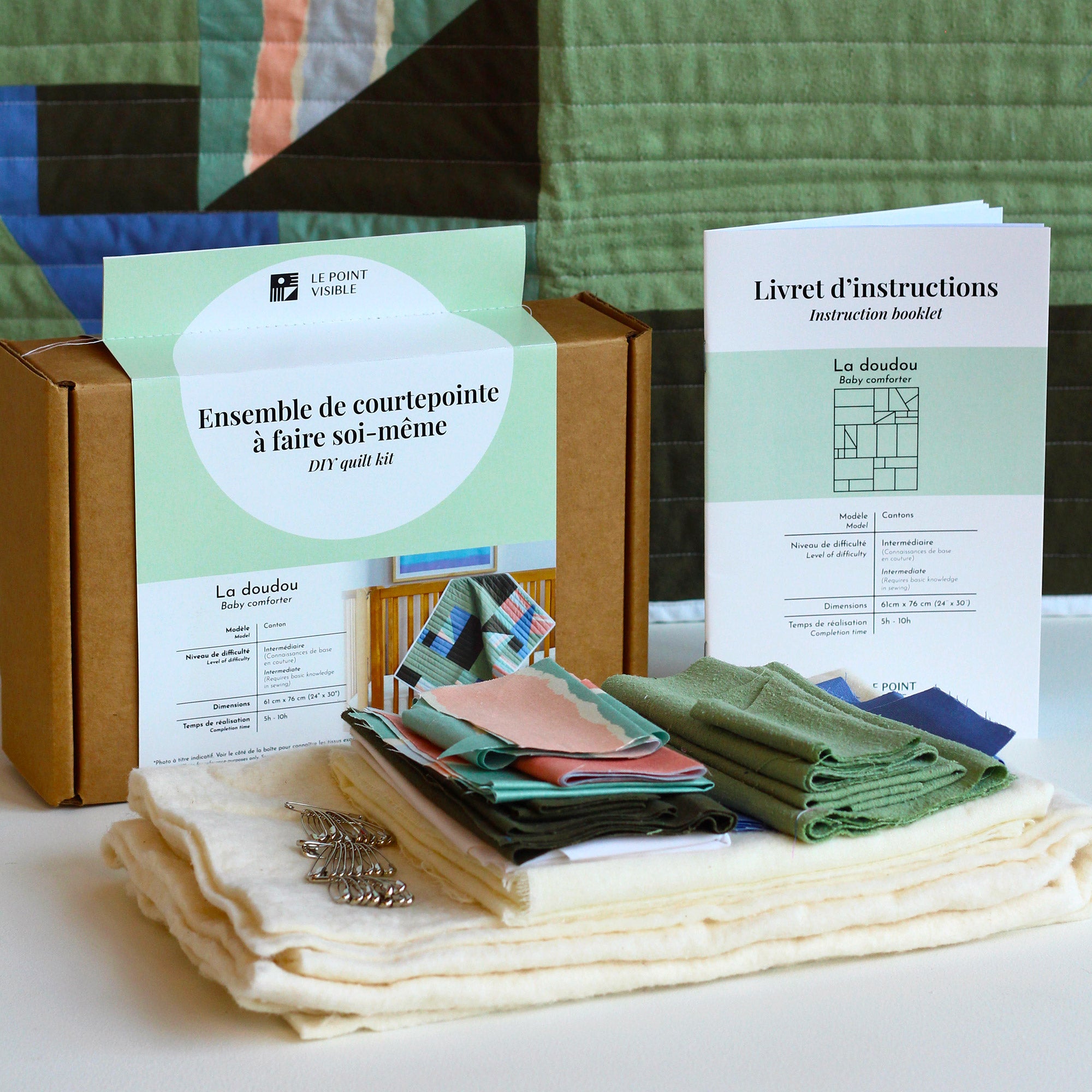 Unleash Your Creativity with Our DIY Baby Comforter Quilt Kit in Gorgeous Green!