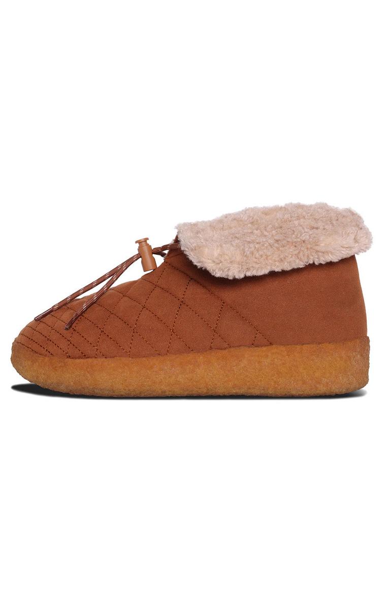 Malibu Little Dume Hi-Top Slipper Boots - Walnut/Beige/Tan: Cozy & Stylish Footwear