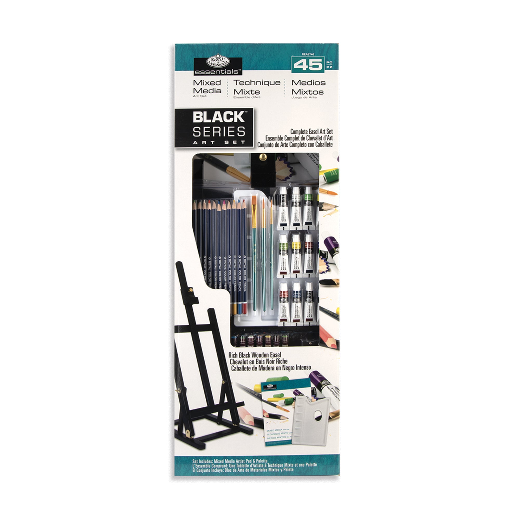 Black Series Mixed Media Easel Kit - 45 Pieces: Your Ultimate Art Exploration Bundle!