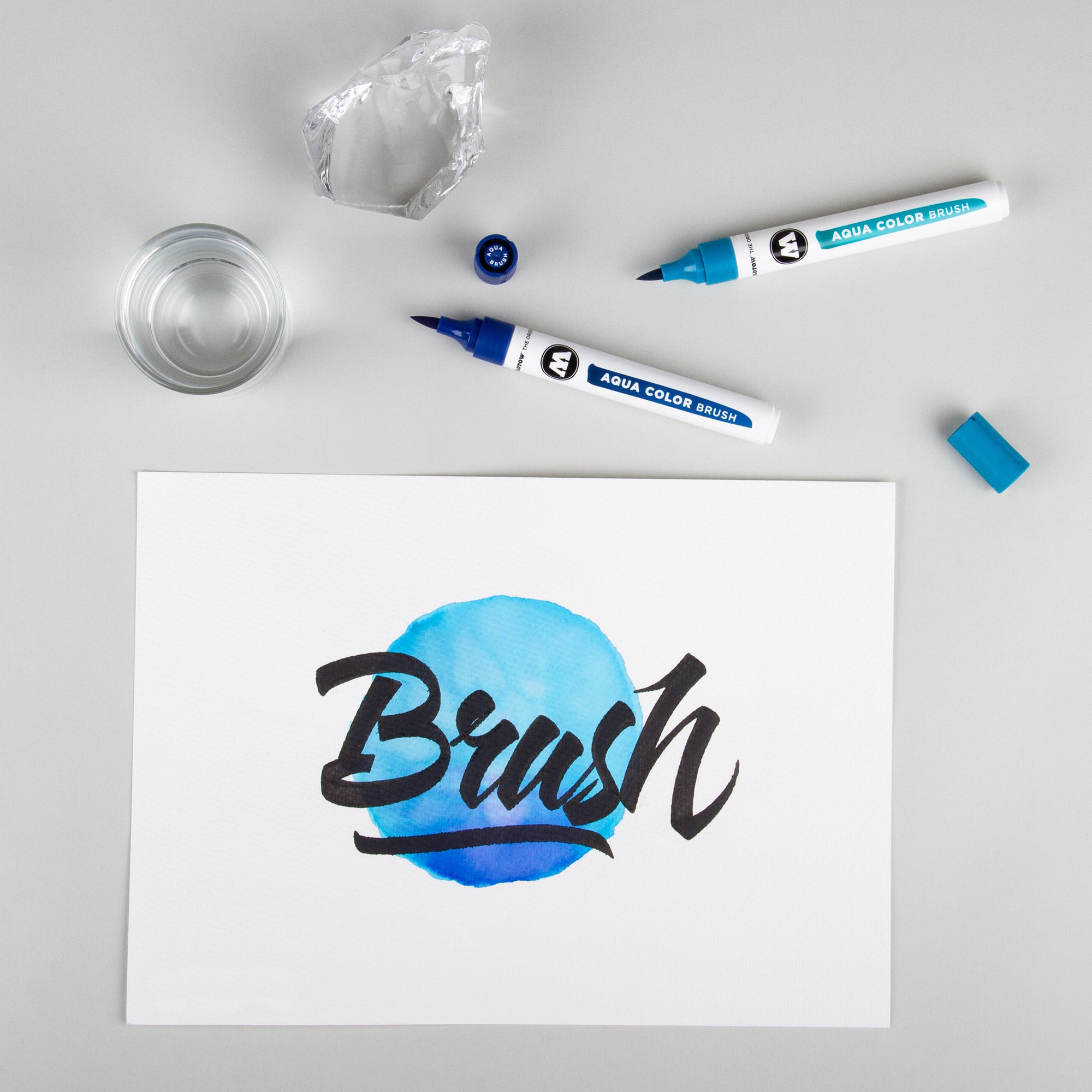 Stunning Aqua Color Brush Marker - Vibrant Cyan