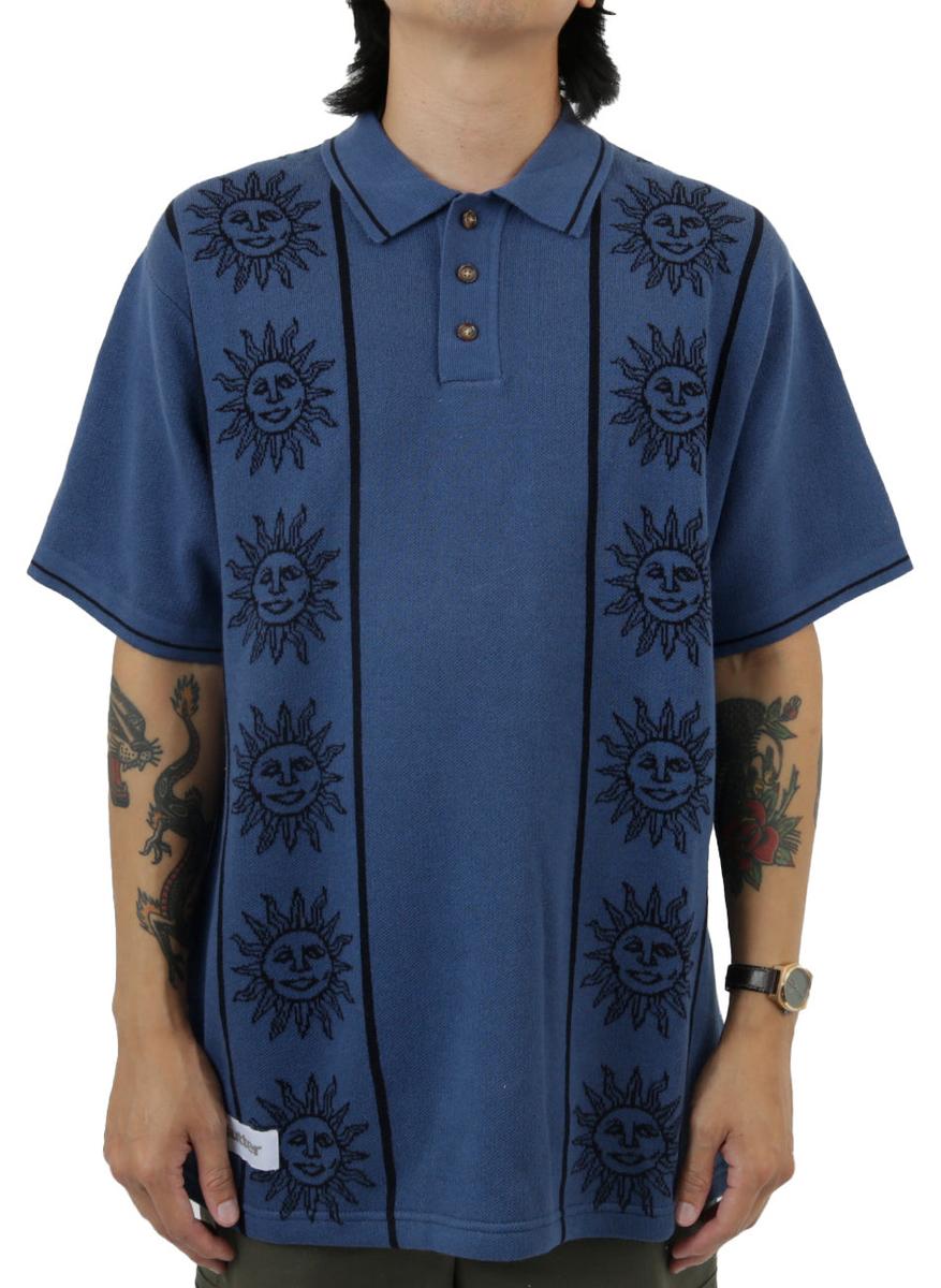Stunning Harbour Blue Solar Knit Short Sleeve Shirt