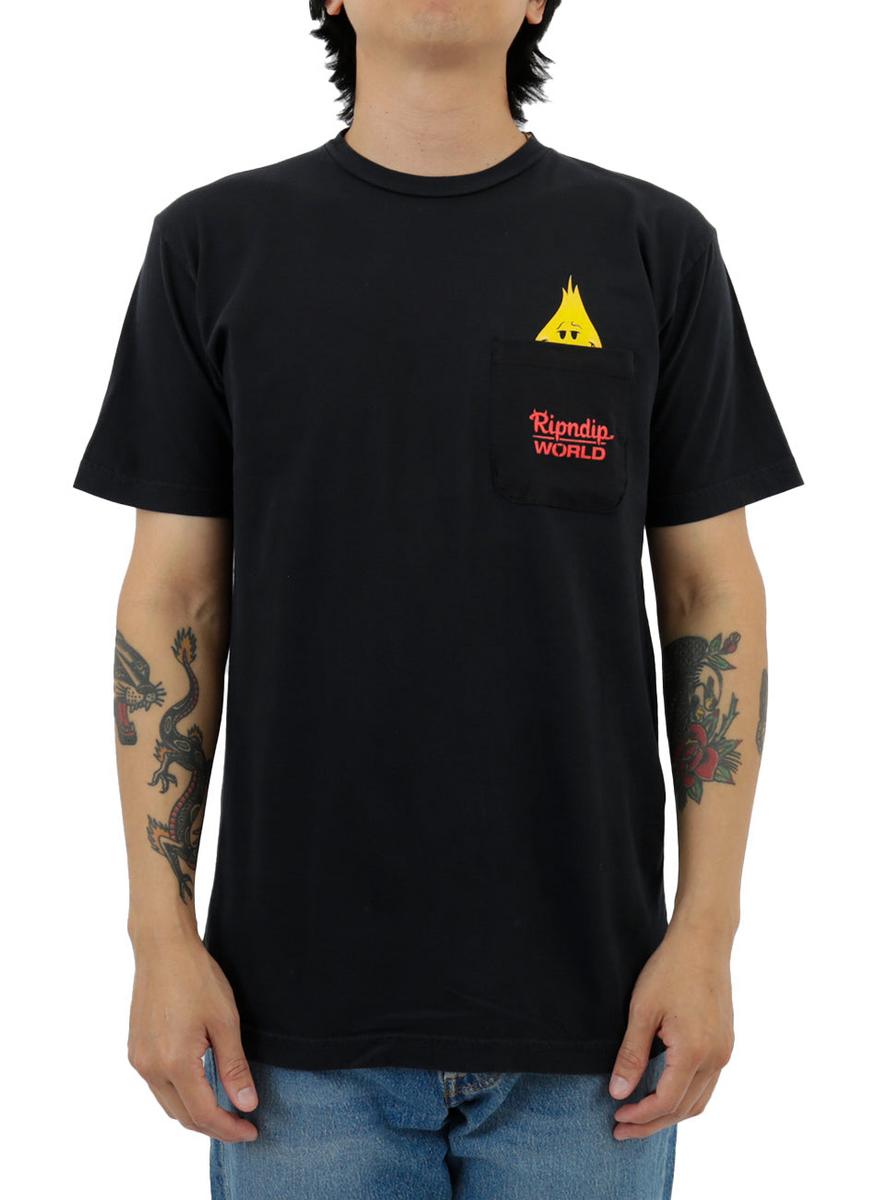 RIPNDIP Flameboy Graphic Pocket Tee - Striking Black