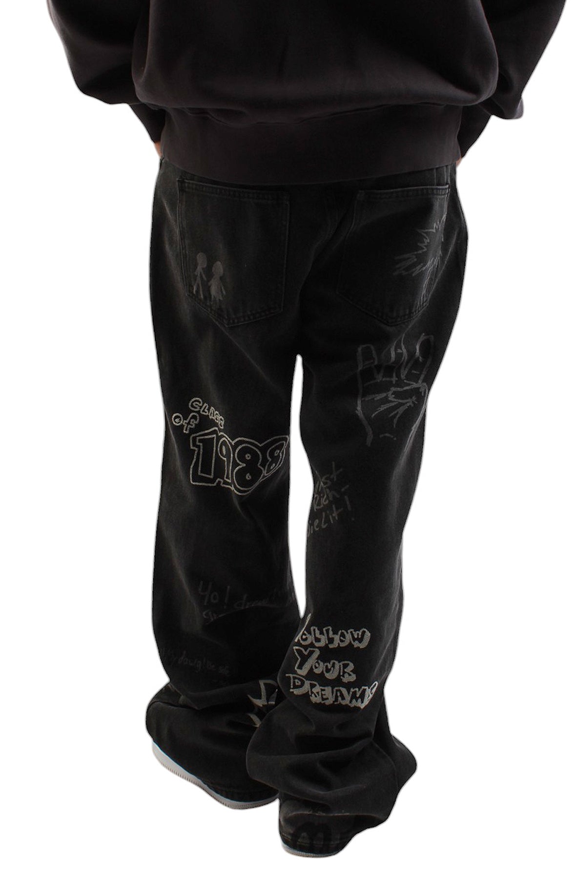 Yearbook-Inspired Denim Pants: A Fashion Statement!