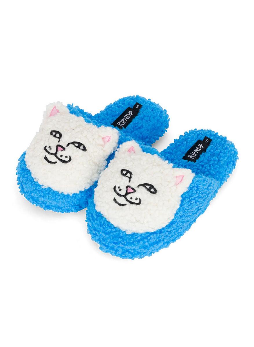 Lord Nermal Blue Cozy Plush Face Slippers - Irresistible Comfort!
