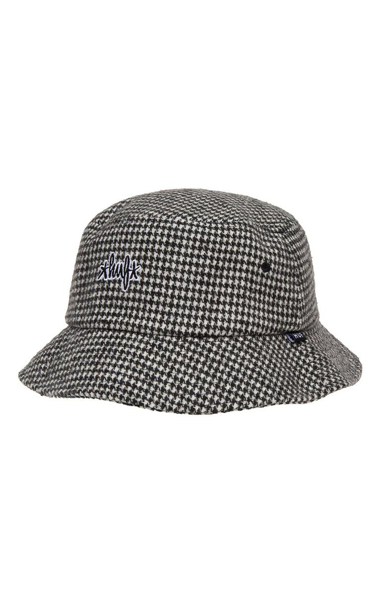 Stylish HUF Women's Black Houndstooth Tweed Bucket Hat