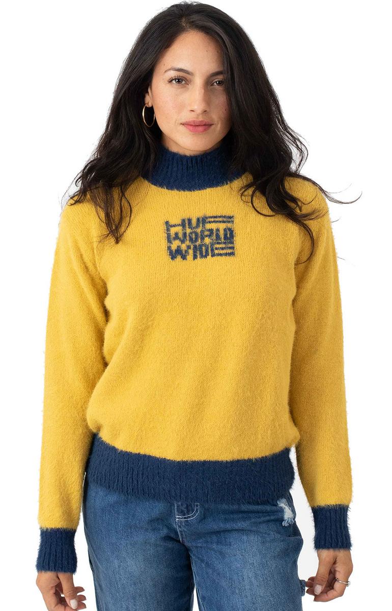 Irresistible HUF Cozy Gold Jacquard Knit Sweater