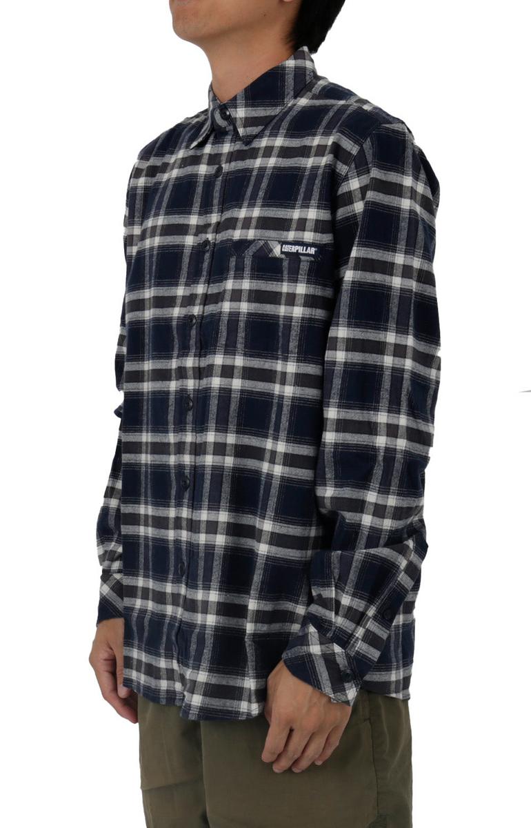 Caterpillar Navy and Dark Earth Stretch Flannel Shirt - An Irresistible Blend!