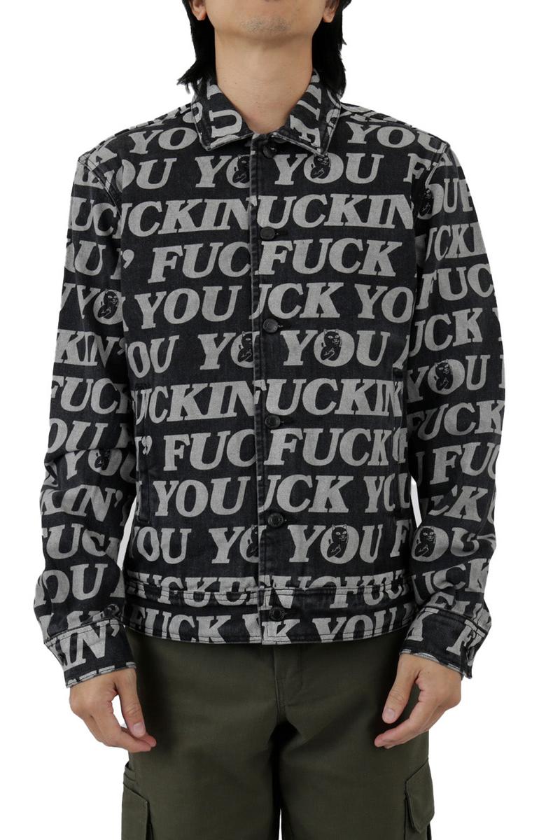 RIPNDIP's Edgy 'F*ckin F*ck' Black Wash Denim Jacket - A Must - Have!