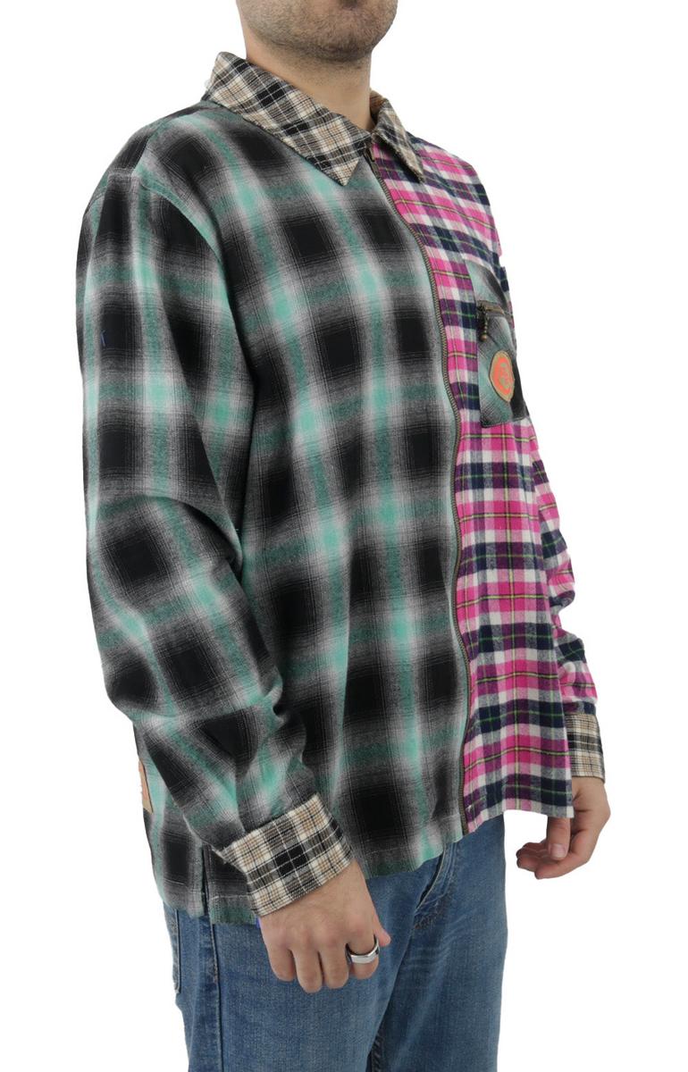 Stylish Khaki/Brown Zip-Up Flannel Shirt - A Must-Have!